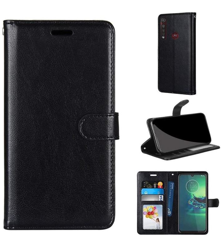 Hoesje geschikt voor Motorola Moto G8 Play hoesje book case zwart
