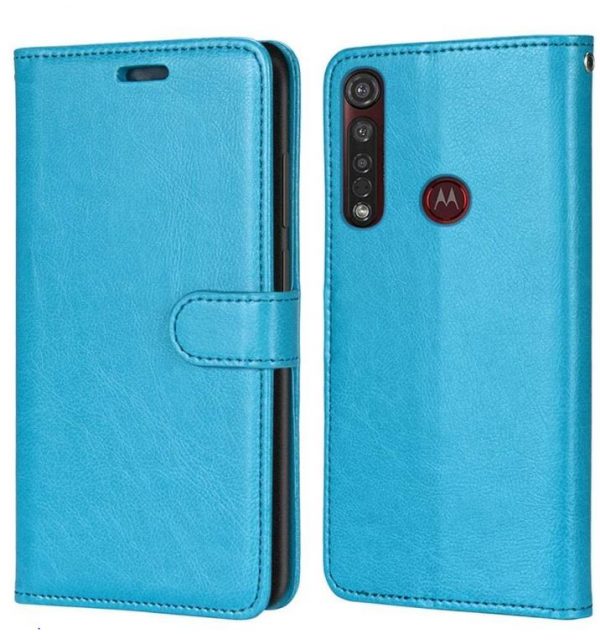Hoesje geschikt voor Motorola Moto G8 Plus hoesje book case turquoise