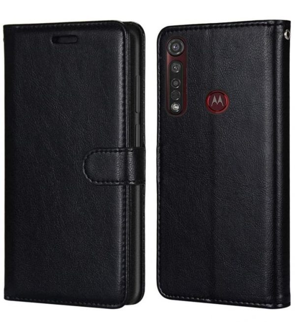 Hoesje geschikt voor Motorola Moto G8 Plus hoesje book case zwart