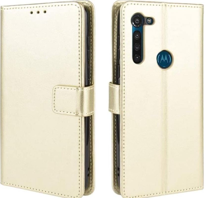 Hoesje geschikt voor Motorola Moto G8 Power hoesje book case goud