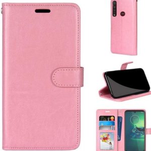 Hoesje geschikt voor Motorola Moto G8 Power hoesje book case rose goud