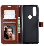 Hoesje geschikt voor Motorola Moto One Action hoesje book case bruin