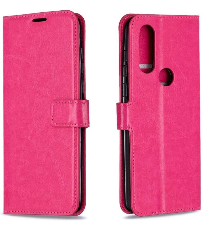 Hoesje geschikt voor Motorola Moto One Action hoesje book case roze