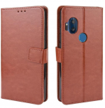 Hoesje geschikt voor Motorola Moto One Hyper hoesje book case bruin