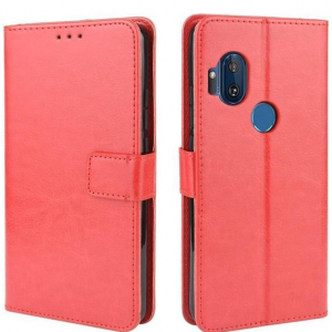 Hoesje geschikt voor Motorola Moto One Hyper hoesje book case rood