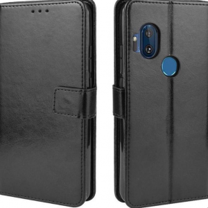 Hoesje geschikt voor Motorola Moto One Hyper hoesje book case zwart
