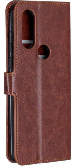 Hoesje geschikt voor Motorola Moto One Vision hoesje book case bruin