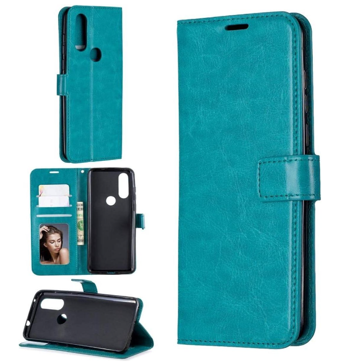 Hoesje geschikt voor Motorola Moto One Vision hoesje book case turquoise
