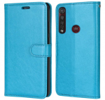 Hoesje geschikt voor Motorola One Macro hoesje book case turquoise