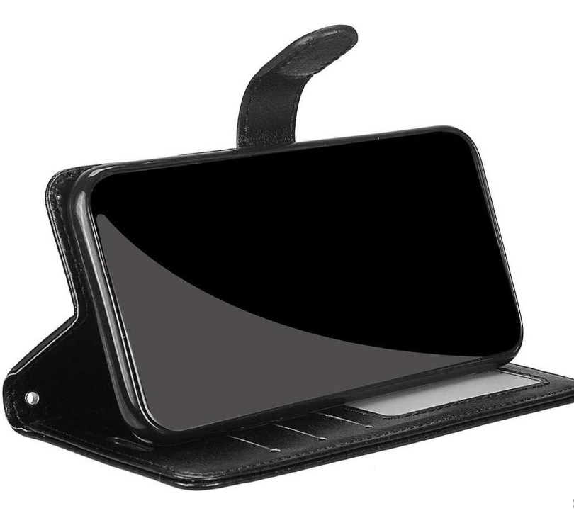 Hoesje geschikt voor Motorola One Macro hoesje book case zwart