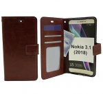 Hoesje geschikt voor Nokia 3.1 - Bookcase Bruin- portemonnee hoesje