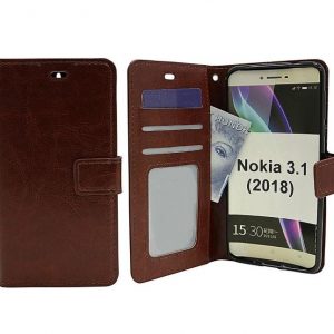 Hoesje geschikt voor Nokia 3.1 - Bookcase Bruin- portemonnee hoesje