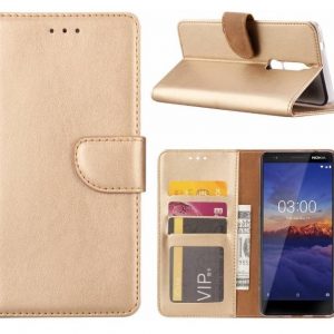 Hoesje geschikt voor Nokia 3.1 - Bookcase Goud - portemonnee hoesje