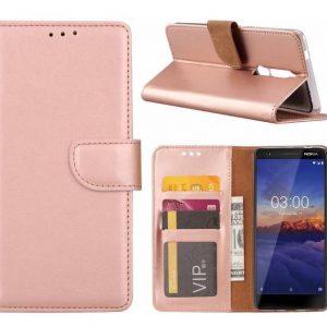 Hoesje geschikt voor Nokia 3.1 - Bookcase Rose Goud - portemonnee hoesje