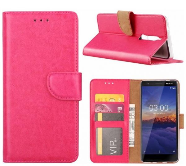 Hoesje geschikt voor Nokia 3.1 - Bookcase Roze - portemonnee hoesje