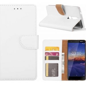 Hoesje geschikt voor Nokia 3.1 - Bookcase Wit- portemonee hoesje