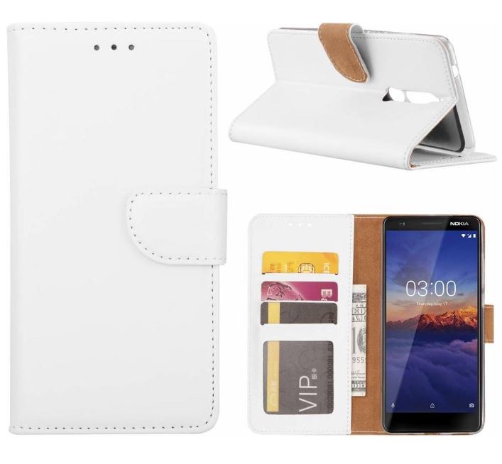 Hoesje geschikt voor Nokia 3.1 - Bookcase Wit- portemonee hoesje