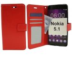 Hoesje geschikt voor Nokia 5.1 - Bookcase Rood - portemonnee hoesje