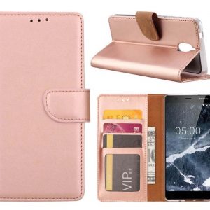 Hoesje geschikt voor Nokia 5.1 Plus - Bookcase Rose Goud - portemonnee hoesje