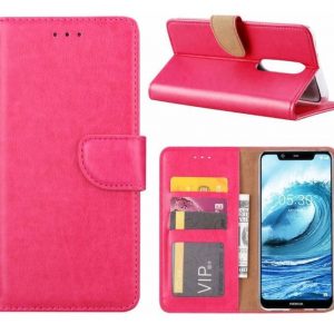 Hoesje geschikt voor Nokia 5.1 Plus - Bookcase Roze - portemonnee hoesje
