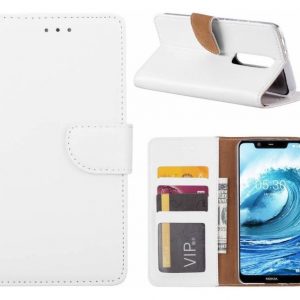 Hoesje geschikt voor Nokia 5.1 Plus - Bookcase Wit - portemonnee hoesje