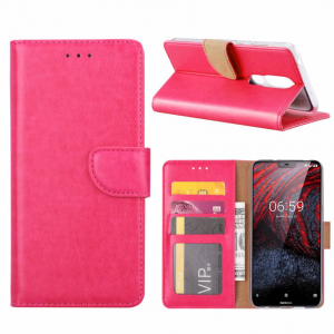 Hoesje geschikt voor Nokia 6.1 Plus - Bookcase Roze - portemonnee hoesje