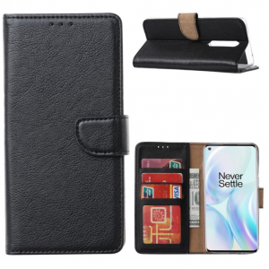 Hoesje geschikt voor OnePlus 5T - Bookcase Zwart - portemonnee hoesje