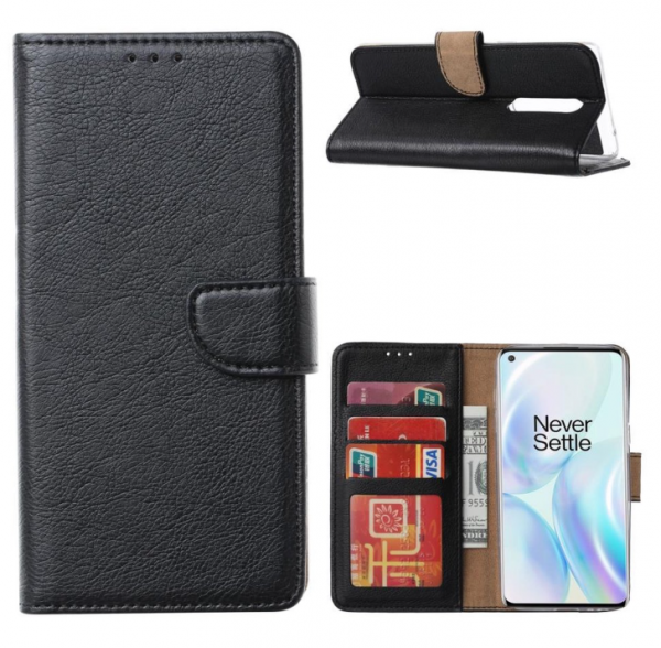 Hoesje geschikt voor OnePlus 5T - Bookcase Zwart - portemonnee hoesje