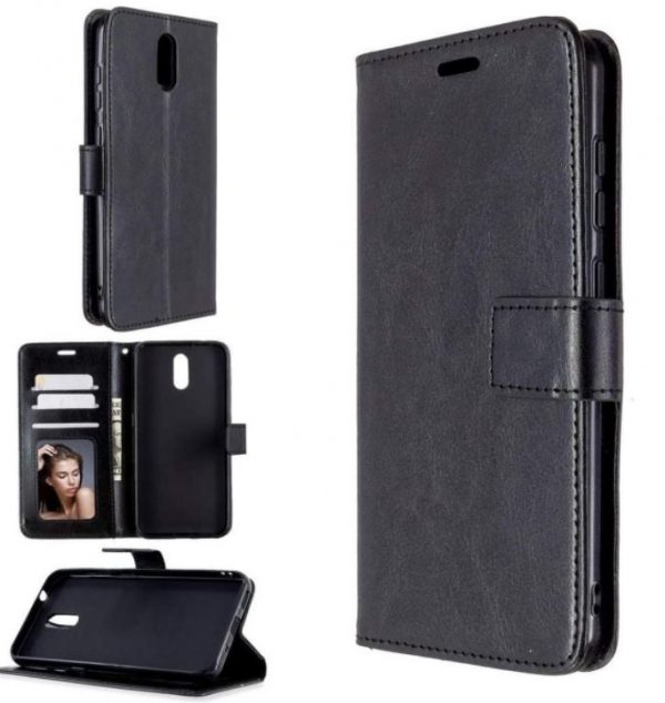 Hoesje geschikt voor OnePlus 7 - Bookcase Zwart - portemonnee hoesje