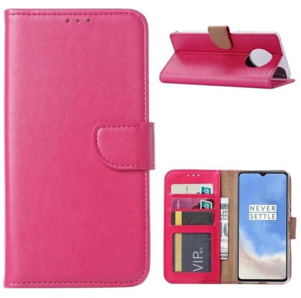 Hoesje geschikt voor OnePlus 7T - Bookcase Roze - portemonnee hoesje