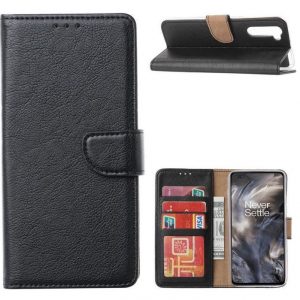 Hoesje geschikt voor OnePlus Nord - Bookcase Zwart - portemonnee hoesje