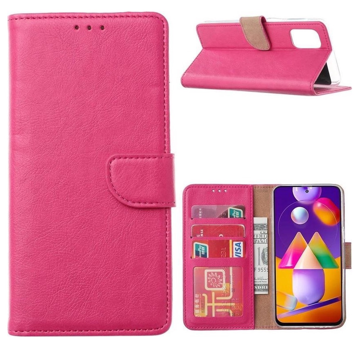 Hoesje geschikt voor Samsung Galaxy A02S - Bookcase Roze - portemonnee hoesje