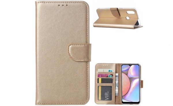 Hoesje geschikt voor Samsung Galaxy A10e (Lite) - Bookcase Goud - portemonnee hoesje