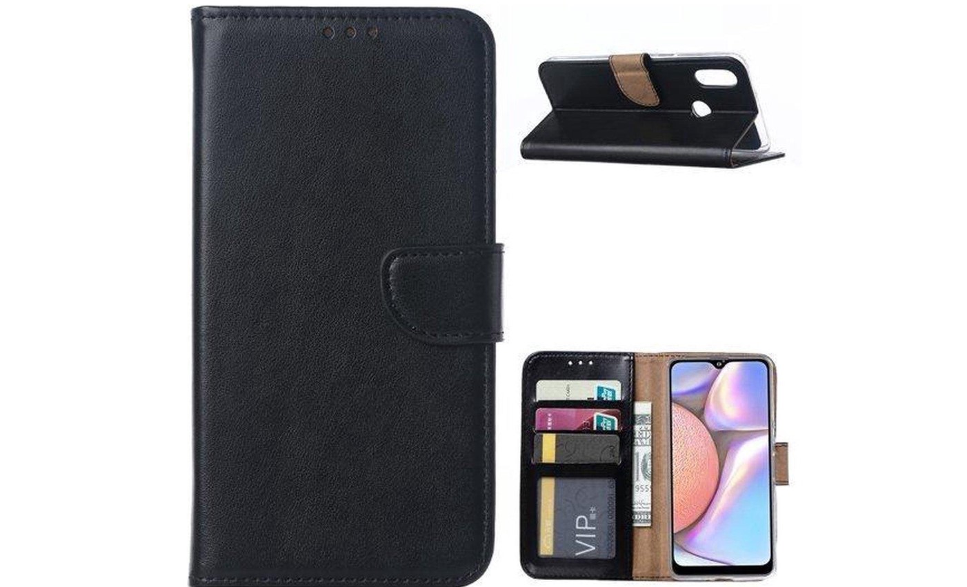 Hoesje geschikt voor Samsung Galaxy A10e (Lite) - Bookcase Zwart - portemonnee hoesje