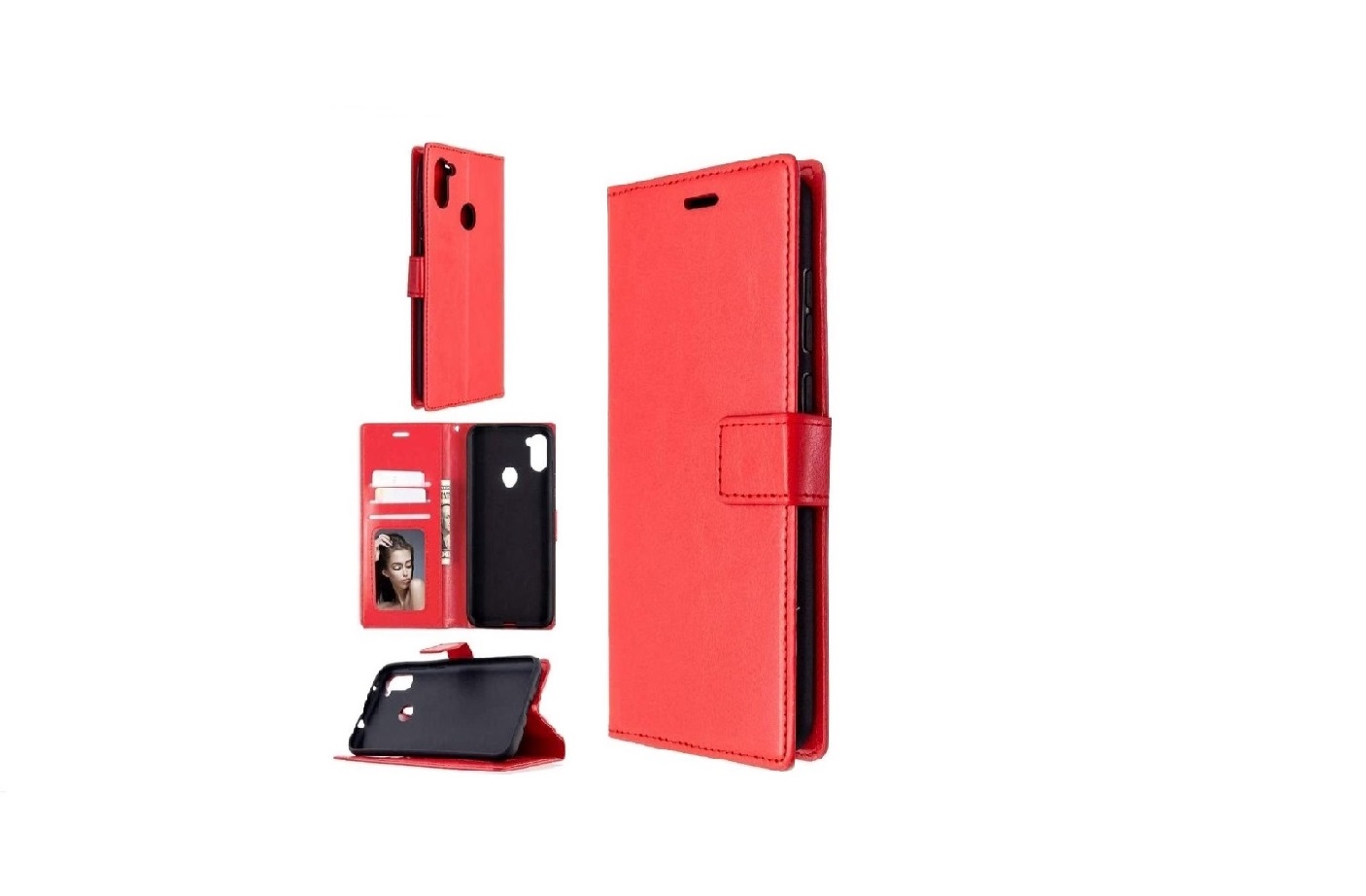 Hoesje geschikt voor Samsung Galaxy A11 hoesje bookcase - Rood