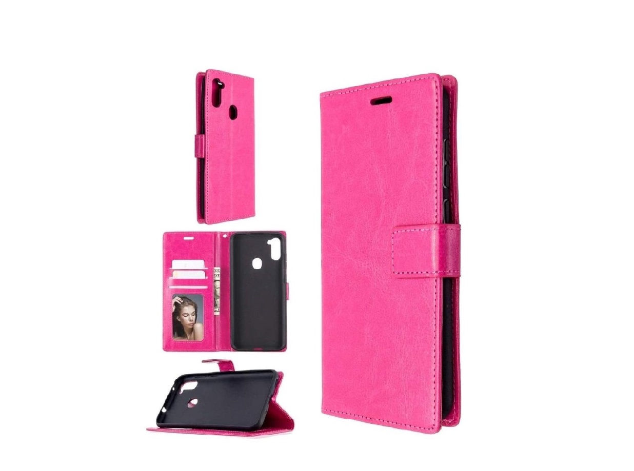 Hoesje geschikt voor Samsung Galaxy A11 hoesje bookcase - Roze