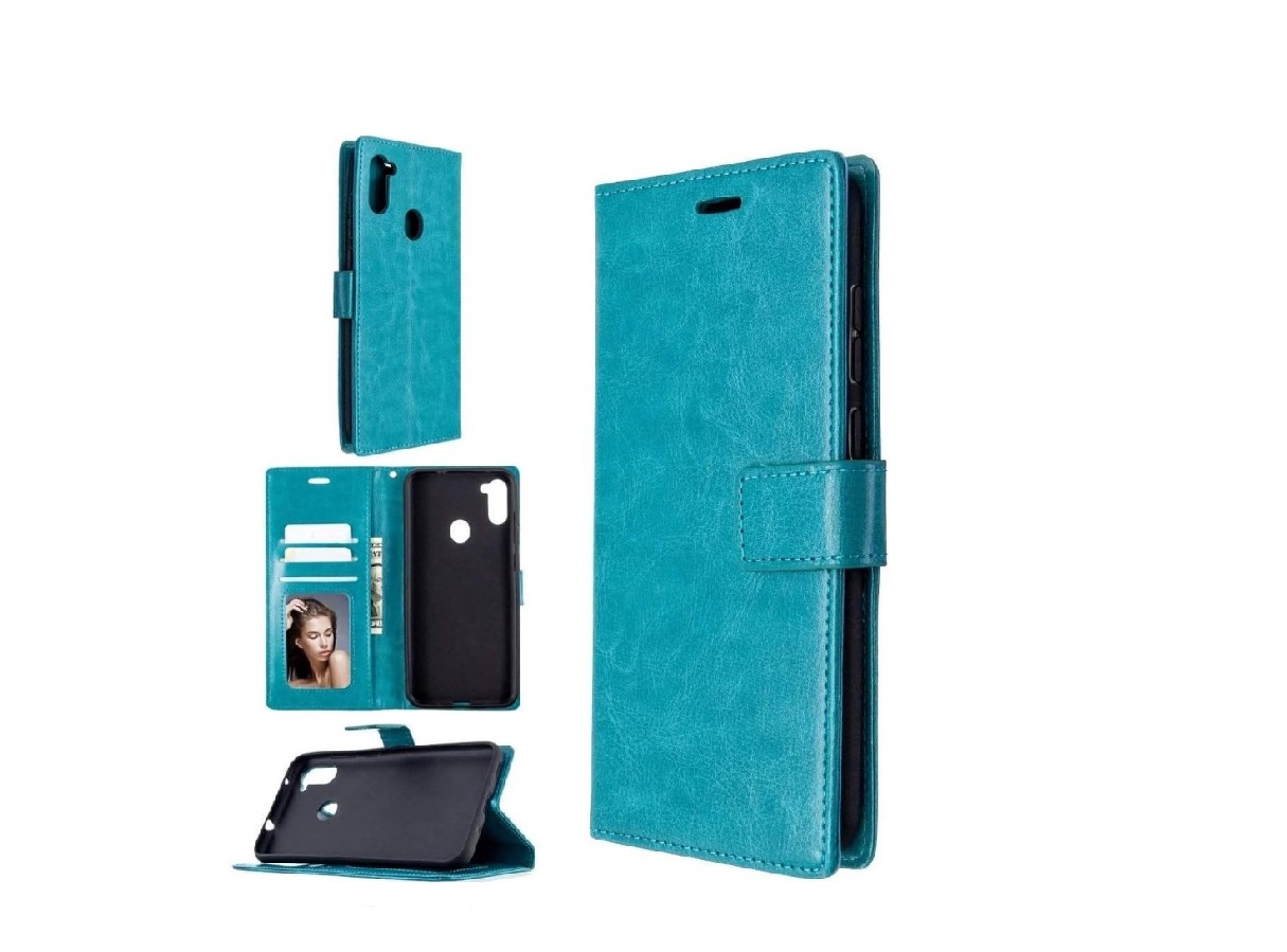 Hoesje geschikt voor Samsung Galaxy A11 hoesje bookcase - Turquoise