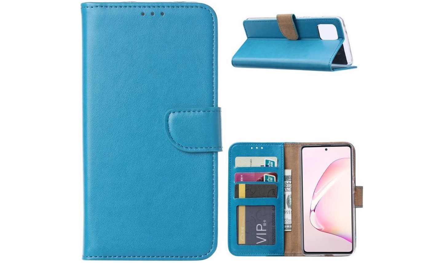 Hoesje geschikt voor Samsung Galaxy A12 - Bookcase Turquoise - portemonnee hoesje