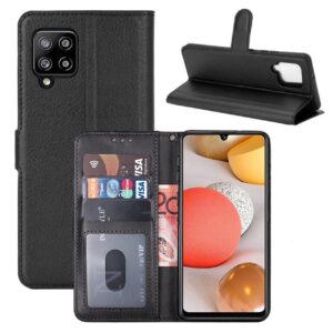 Hoesje geschikt voor Samsung Galaxy A12 - Bookcase Zwart - portemonnee hoesje