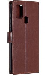 Hoesje geschikt voor Samsung Galaxy A21S hoesje bookcase bruin