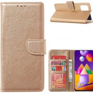 Hoesje geschikt voor Samsung Galaxy A32 5G - Bookcase Goud - portemonnee hoesje