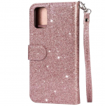 Hoesje geschikt voor Samsung Galaxy A41 Glitter Bookcase hoesje Portemonnee met rits - Rose Goud