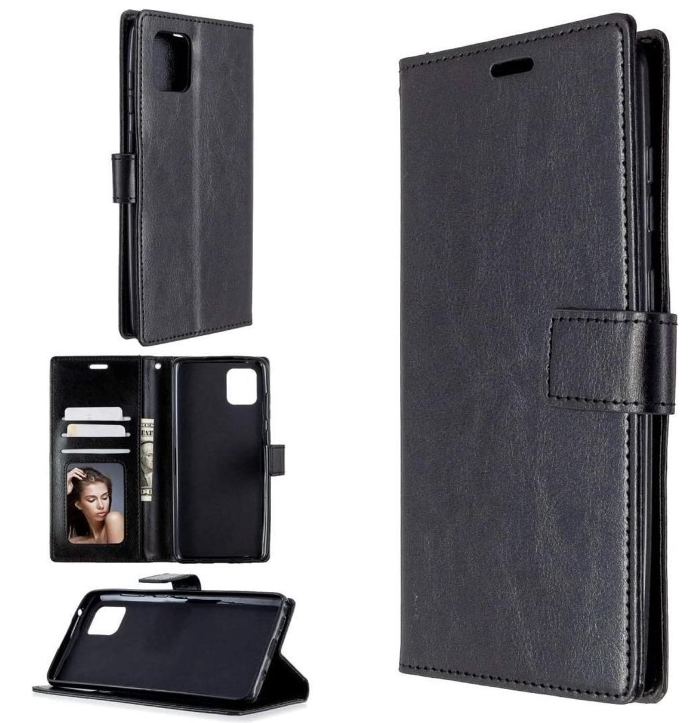 Hoesje geschikt voor Samsung Galaxy A41 hoesje book case zwart