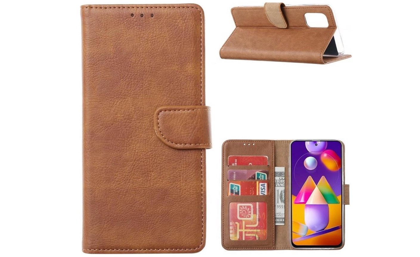 Hoesje geschikt voor Samsung Galaxy A42 - Bookcase Bruin - portemonnee hoesje