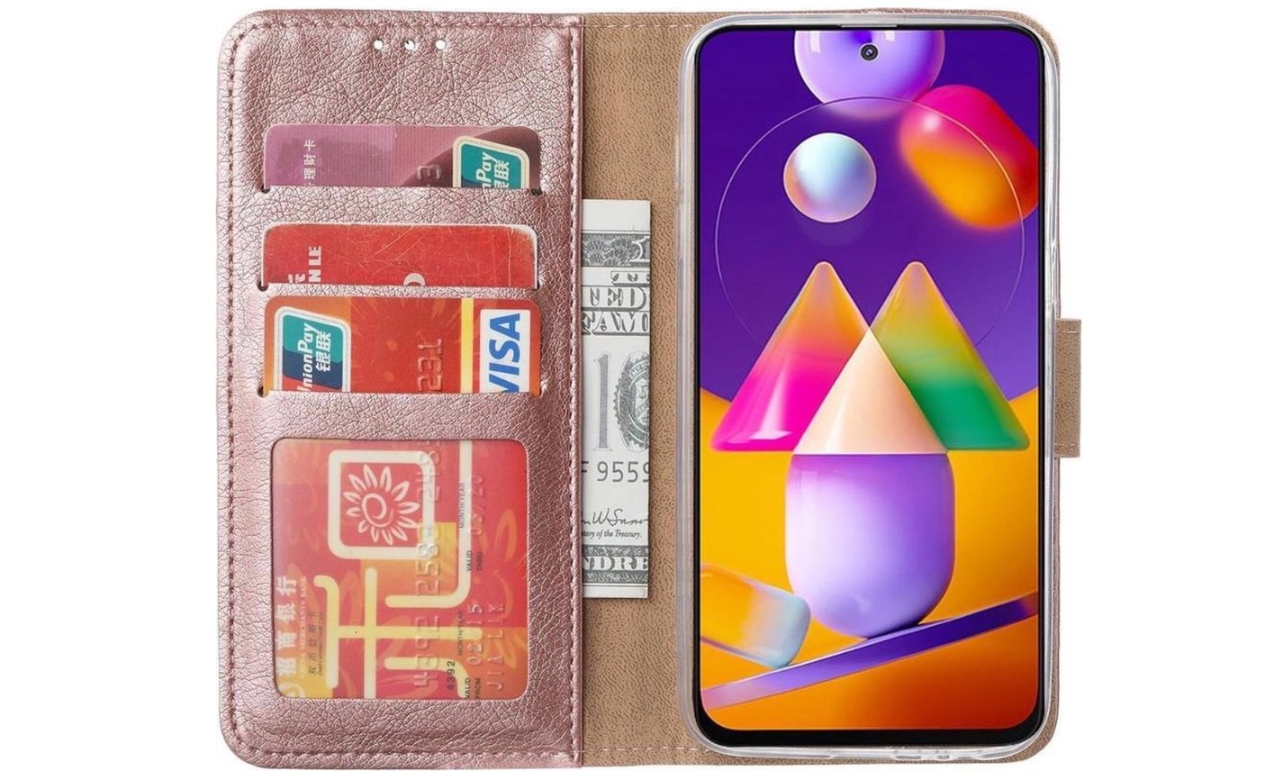 Hoesje geschikt voor Samsung Galaxy A42 - Bookcase Rose Goud - portemonnee hoesje