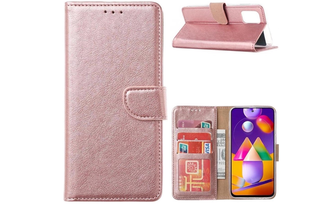 Hoesje geschikt voor Samsung Galaxy A42 - Bookcase Rose Goud - portemonnee hoesje