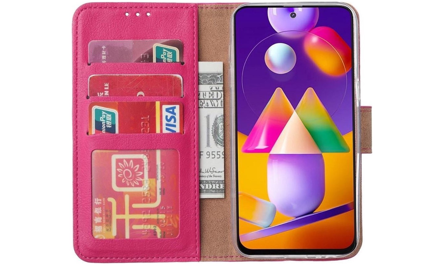 Hoesje geschikt voor Samsung Galaxy A42 - Bookcase Roze - portemonnee hoesje