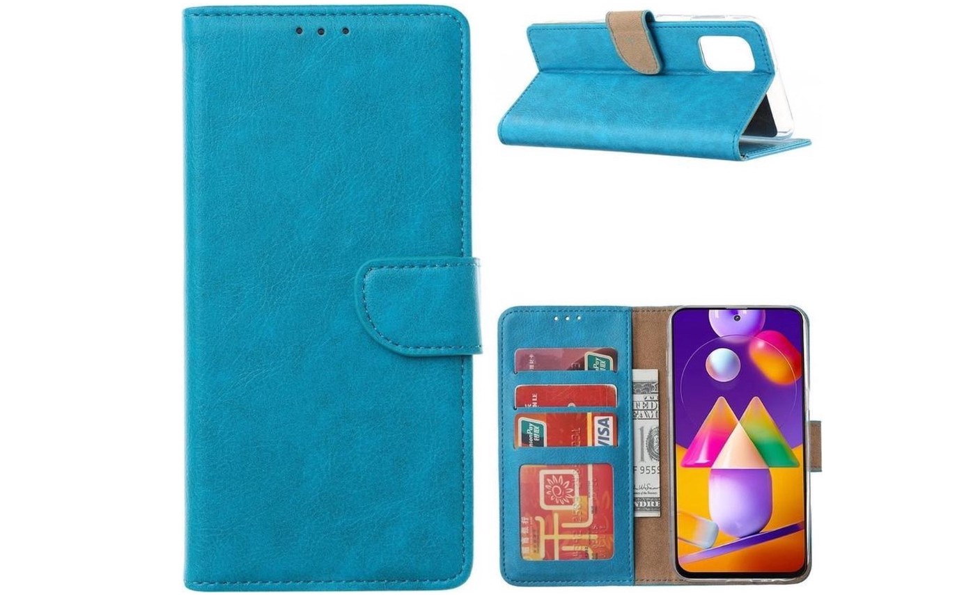 Hoesje geschikt voor Samsung Galaxy A42 - Bookcase Turquoise - portemonnee hoesje