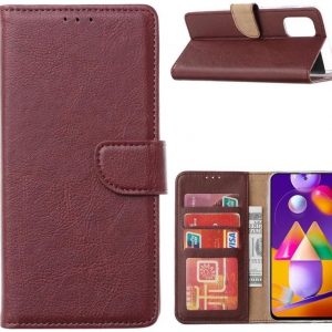 Hoesje geschikt voor Samsung Galaxy A42 - Bookcase Wijnrood - portemonnee hoesje