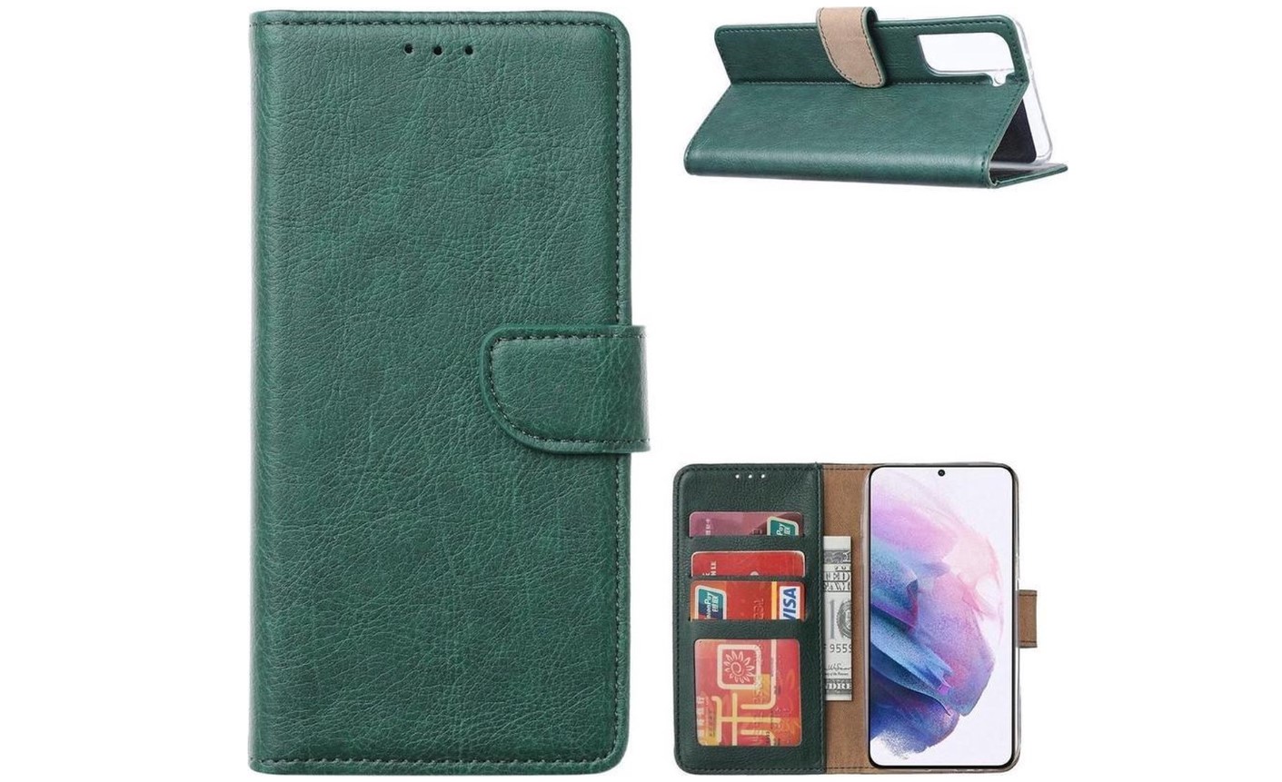 Hoesje geschikt voor Samsung Galaxy A72 - Bookcase Groen - portemonnee hoesje